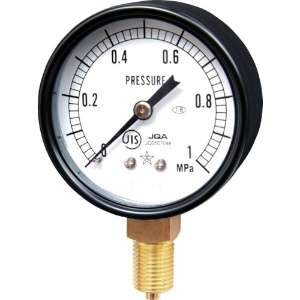 右下 一般圧力計(A枠立型・φ60) 圧力レンジ0〜0.25MPa G211-111-M-0.25MP