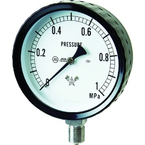 右下 ステンレス圧力計(A枠立型・φ60) 圧力レンジ0〜0.10MPa G211-161-0.1MP