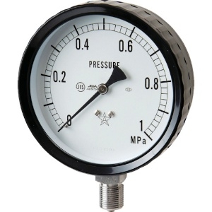右下 ステンレス圧力計(A枠立型・φ60) 圧力レンジ0〜0.25MPa G211-161-0.25MP