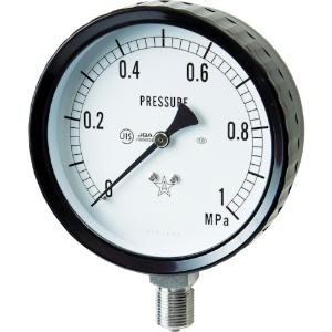右下 ステンレス圧力計(A枠立型・φ75) 圧力レンジ0〜0.25MPa G311-261-0.25MP