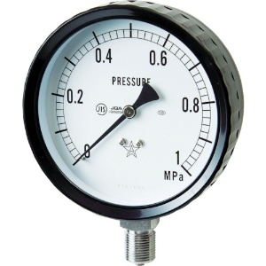 右下 ステンレス圧力計(A枠立型・φ100) 圧力レンジ0〜0.10MPa G411-261-0.1MP