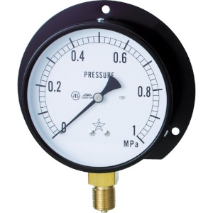 右下 一般圧力計(B枠立型・φ100) 圧力レンジ0〜0.16MPa 一般圧力計(B枠立型・φ100) 圧力レンジ0〜0.16MPa G421-211-M-0.16MP