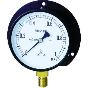右下 一般圧力計(B枠立型・φ100) 圧力レンジ0〜0.10MPa G421-211-M-0.1MP