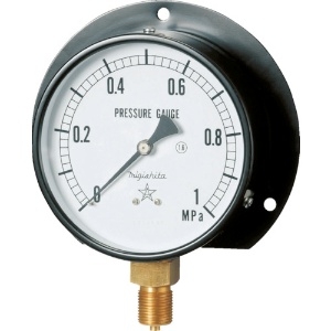 右下 一般圧力計(B枠立型・φ100) 圧力レンジ0.0〜0.10MPa 一般圧力計(B枠立型・φ100) 圧力レンジ0.0〜0.10MPa G421-211-V-0.1MP