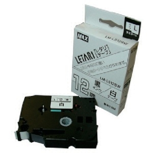 MAX ビーポップミニ用 ラミネートテープ 12mm幅 白 黒文字 8m巻 ビーポップミニ用 ラミネートテープ 12mm幅 白 黒文字 8m巻 LM-L512BW