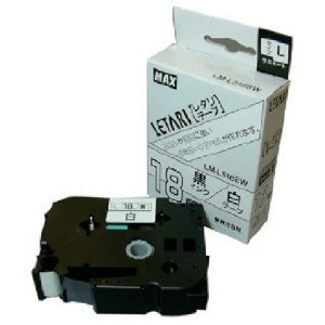MAX ビーポップミニ用 ラミネートテープ 18mm幅 白 黒文字 8m巻 LM-L518BW