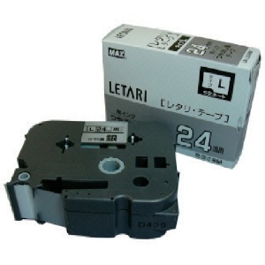 MAX ビーポップミニ用 ラミネートテープ 24mm幅 つや消し銀 黒文字 8m巻 LM-L524BM