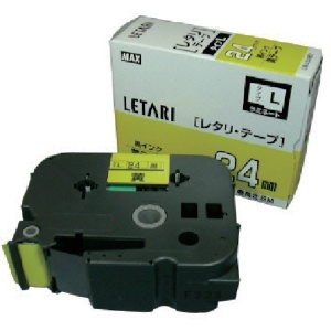 MAX ビーポップミニ用 ラミネートテープ 24mm幅 黄 黒文字 8m巻 LM-L524BY
