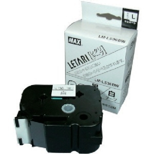 MAX ビーポップミニ用 ラミネートテープ 36mm幅 白 黒文字 8m巻 LM-L536BW