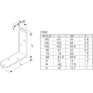 MK ユニクロ金折隅金 120mm ユニクロ金折隅金 120mm N-180-12E 画像2