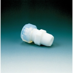 フロンケミカル フッ素樹脂 ハーフオスジョイントI型貫通穴12φ×R3/8 NR0062-008