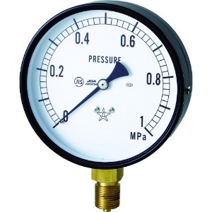 右下 スター (圧力計)(A枠立型・φ75) 圧力レンジ0.0〜0.10MPa S-31-0.1MP