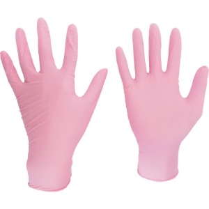 ミドリ安全 ニトリル使い捨て手袋 薄手 粉なし ピンク L (100枚入) VERTE-760H-L