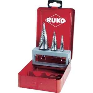 RUKO 2枚刃スパイラルステップドリルセット 3本組 コバルトハイス 101026E