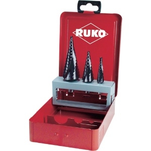 RUKO 2枚刃スパイラルステップドリルセット 3本組 チタンアルミウム 101026F
