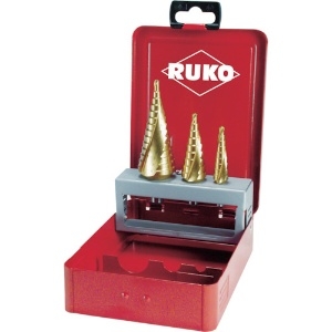 RUKO 2枚刃スパイラルステップドリルセット 3本組 チタン 2枚刃スパイラルステップドリルセット 3本組 チタン 101026T