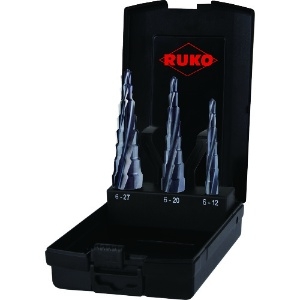 RUKO スパイラルステップドリル 3本セット ハイス ルナテックコーティング 101087PRO