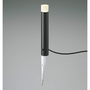 コイズミ照明 LEDエクステリアローポールライト 《arkia》 防雨型 スパイク式 400mmタイプ 非調光 電球色 サテンブラック AU92264