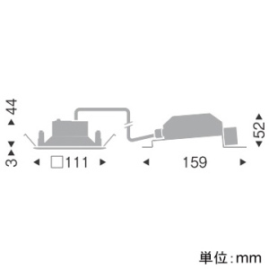 遠藤照明 LED角型ベースダウンライト 高気密SB形 1000TYPE FHT32W・白熱球100W相当 埋込穴□100mm 拡散配光 調光調色 昼光色〜電球色 白 LED角型ベースダウンライト 高気密SB形 1000TYPE FHT32W・白熱球100W相当 埋込穴□100mm 拡散配光 調光調色 昼光色〜電球色 白 EFD8965W 画像2