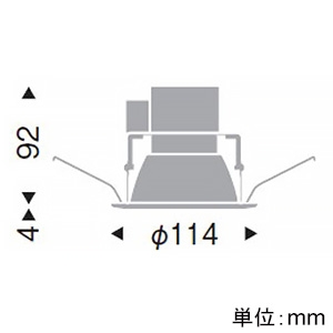 遠藤照明 LEDベースダウンライト 一般型 400TYPE EFD13W・白熱球60W相当 埋込穴φ100mm 超広角配光 非調光 電球色 白コーン LEDベースダウンライト 一般型 400TYPE EFD13W・白熱球60W相当 埋込穴φ100mm 超広角配光 非調光 電球色 白コーン ERD5669WA 画像2