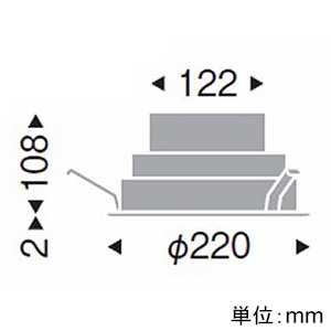 遠藤照明 LEDベースダウンライト 浅型 屋内・軒下兼用 2700TYPE FHT42W×2・水銀ランプ100W相当 埋込穴φ200mm 拡散配光 調光 ナチュラルホワイト(4000K) LEDベースダウンライト 浅型 屋内・軒下兼用 2700TYPE FHT42W×2・水銀ランプ100W相当 埋込穴φ200mm 拡散配光 調光 ナチュラルホワイト(4000K) EFD3746WA 画像2