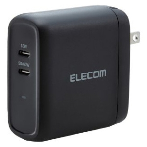 ELECOM USB Power DeliveryAC充電器(68W C×2) MPA-ACCP24BK