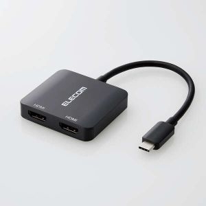 ELECOM Type-C変換アダプター HDMI 2ポート 複製/拡張 Type-C変換アダプター HDMI 2ポート 複製/拡張 AD-CHDMI2BK