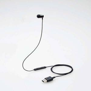 ELECOM 子ドモ用 マイクON/OFF機能付片耳イヤホン USBタイプ HS-KD06UBK