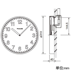 パナソニック 【販売終了】【受注生産品】クォーツ時計 電池駆動式 屋内用 丸型 φ310mm 単3乾電池×1個 【受注生産品】クォーツ時計 電池駆動式 屋内用 丸型 φ310mm 単3乾電池×1個 TCLM1103 画像2