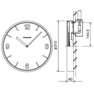 パナソニック 【販売終了】壁掛型子時計 屋内用 丸型 φ310mm 普通ガラス 壁掛型子時計 屋内用 丸型 φ310mm 普通ガラス TCAK1103 画像2