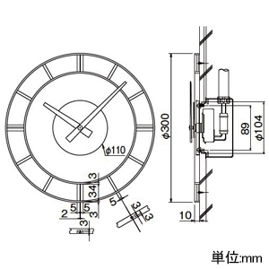 パナソニック 【販売終了】【受注生産品】埋込型子時計 屋内用 丸型 φ300mm 金色メッキ仕上 【受注生産品】埋込型子時計 屋内用 丸型 φ300mm 金色メッキ仕上 TC39069 画像2