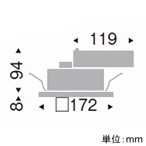 遠藤照明 LEDスクエアベースライト 埋込型 150シリーズ 700lmタイプ FHT24W×1相当 調光・非調光兼用型 ナチュラルホワイト(4000K) LEDスクエアベースライト 埋込型 150シリーズ 700lmタイプ FHT24W×1相当 調光・非調光兼用型 ナチュラルホワイト(4000K) EFK9505W 画像2