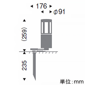 遠藤照明 LED庭園灯 防雨形 スパイクタイプ フロストクリプトン球40W形相当 調光対応 E17口金 ランプ別売 ダークグレー LED庭園灯 防雨形 スパイクタイプ フロストクリプトン球40W形相当 調光対応 E17口金 ランプ別売 ダークグレー ERL8183HB 画像2