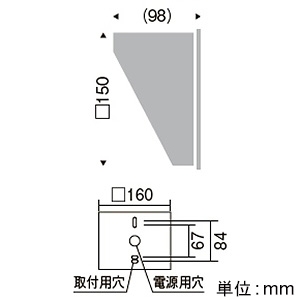 遠藤照明 LEDブラケットライト 防雨形 BLOCK100 白熱球40W形相当 非調光 電球色 シルバーメタリック LEDブラケットライト 防雨形 BLOCK100 白熱球40W形相当 非調光 電球色 シルバーメタリック ERB6053SA 画像2