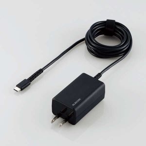 ELECOM USB Power Delivery 45W AC充電器(抗菌/2m) ACDC-PD1945BK