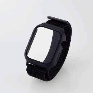 ELECOM Apple Watch45mm用フルカバーケース ファブリックバンド Apple Watch45mm用フルカバーケース ファブリックバンド AW-21ABCFBBK