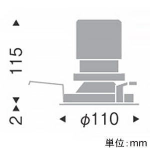 遠藤照明 LEDグレアレスベースダウンライト 2000TYPE FHT42W相当 埋込穴φ100mm 超広角配光 調光調色 昼光色〜電球色 電源別売 黒 LEDグレアレスベースダウンライト 2000TYPE FHT42W相当 埋込穴φ100mm 超広角配光 調光調色 昼光色〜電球色 電源別売 黒 ERD9241B 画像2