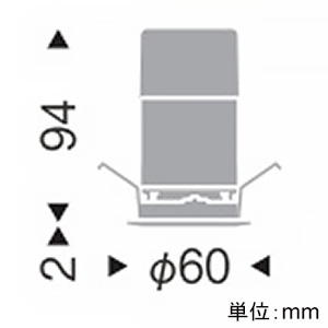 遠藤照明 LEDグレアレスベースダウンライト 600TYPE FHT24W相当 埋込穴φ50mm 中角配光 調光調色 昼光色〜電球色 電源別売 白 LEDグレアレスベースダウンライト 600TYPE FHT24W相当 埋込穴φ50mm 中角配光 調光調色 昼光色〜電球色 電源別売 白 ERD9373W 画像2