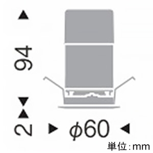 遠藤照明 LEDグレアレスベースダウンライト 600TYPE FHT24W相当 埋込穴φ50mm 広角配光 調光調色 昼光色〜電球色 電源別売 白 LEDグレアレスベースダウンライト 600TYPE FHT24W相当 埋込穴φ50mm 広角配光 調光調色 昼光色〜電球色 電源別売 白 ERD9374W 画像2