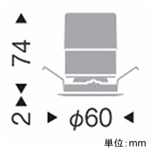 遠藤照明 LEDグレアレスベースダウンライト 600TYPE FHT24W相当 埋込穴φ50mm 超広角配光 調光調色 昼光色〜電球色 電源別売 黒 LEDグレアレスベースダウンライト 600TYPE FHT24W相当 埋込穴φ50mm 超広角配光 調光調色 昼光色〜電球色 電源別売 黒 ERD9375B 画像2