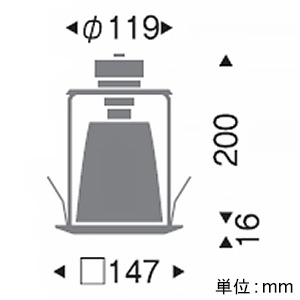 遠藤照明 LED和風ベースダウンライト 白熱球50W形×1相当 埋込穴□125mm 調光対応 ランプ別売 LED和風ベースダウンライト 白熱球50W形×1相当 埋込穴□125mm 調光対応 ランプ別売 ERD3281NB 画像2