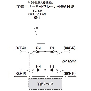 パナソニック カンタッチアロー盤 電灯分電盤 下部スペース(L240)付 露出形 屋内用 主幹単3中性線欠相保護付サーキットブレーカ 主幹容量50A 50AF 回路数32 カンタッチアロー盤 電灯分電盤 下部スペース(L240)付 露出形 屋内用 主幹単3中性線欠相保護付サーキットブレーカ 主幹容量50A 50AF 回路数32 BN532S3R 画像2