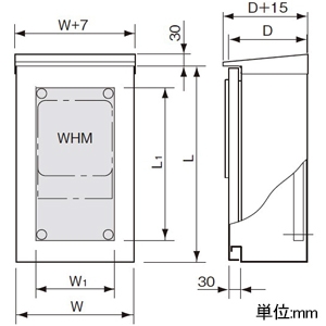 パナソニック WHM収納用キャビネット 屋外用 屋根付き 木製基板付 全電力管内用 WHMスペース2窓 ヨコ500×タテ530mm WHM収納用キャビネット 屋外用 屋根付き 木製基板付 全電力管内用 WHMスペース2窓 ヨコ500×タテ530mm BOW712VW 画像2