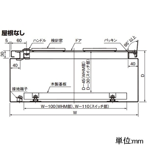 パナソニック 引込開閉器盤用キャビネット 1扉タイプ 屋外用 屋根なし 木製基板付 全電力管内用 WHMスペース1窓 ヨコ300×タテ800mm 引込開閉器盤用キャビネット 1扉タイプ 屋外用 屋根なし 木製基板付 全電力管内用 WHMスペース1窓 ヨコ300×タテ800mm BOP81341VW 画像3