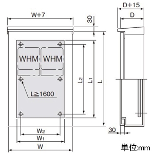 パナソニック 引込開閉器盤用キャビネット 1扉タイプ 屋外用 屋根付き ステンレス製 木製基板付 全電力管内用 WHMスペース1窓 ヨコ300×タテ830mm 引込開閉器盤用キャビネット 1扉タイプ 屋外用 屋根付き ステンレス製 木製基板付 全電力管内用 WHMスペース1窓 ヨコ300×タテ830mm BPS71341VW 画像2