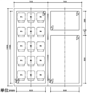 パナソニック 【受注生産品】集合計器盤用キャビネット 屋外用 一般電力管内 屋根付き 木製基板付 15窓 WHMスペース30A ヨコ1400×タテ1630mm 【受注生産品】集合計器盤用キャビネット 屋外用 一般電力管内 屋根付き 木製基板付 15窓 WHMスペース30A ヨコ1400×タテ1630mm BOG715VW 画像3