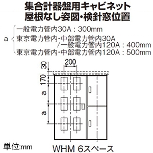 パナソニック 【受注生産品】集合計器盤用キャビネット 屋外用 東京電力管内・中部電力管内 屋根付き 木製基板付 6窓 WHMスペース30A・一般電力管内WHMスペース120A ヨコ1000×タテ1330mm 【受注生産品】集合計器盤用キャビネット 屋外用 東京電力管内・中部電力管内 屋根付き 木製基板付 6窓 WHMスペース30A・一般電力管内WHMスペース120A ヨコ1000×タテ1330mm BOG7067VW 画像5