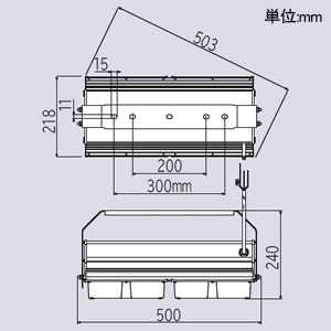 日立 【受注生産品】高天井用LED器具 特殊環境対応 防湿・防雨形 粉じん対応 メタルハライドランプ1000クラス 初期照度補正形 中角 昼白色 【受注生産品】高天井用LED器具 特殊環境対応 防湿・防雨形 粉じん対応 メタルハライドランプ1000クラス 初期照度補正形 中角 昼白色 WFMTE44BNN-J24A 画像2