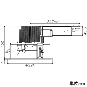 日立 【受注生産品】LEDダウンライト 高出力形 LED光源一体形 初期照度補正・連続調光兼用形 FHT42形×4灯相当 中角 昼光色 埋込穴φ200mm 【受注生産品】LEDダウンライト 高出力形 LED光源一体形 初期照度補正・連続調光兼用形 FHT42形×4灯相当 中角 昼光色 埋込穴φ200mm LDE94AND-JX14A 画像2