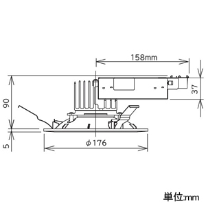 日立 【受注生産品】LEDダウンライト 軒下用 LED光源一体形 固定出力形 FHT42形クラス 昼白色 埋込穴φ150mm 【受注生産品】LEDダウンライト 軒下用 LED光源一体形 固定出力形 FHT42形クラス 昼白色 埋込穴φ150mm WLDE4307WN 画像2